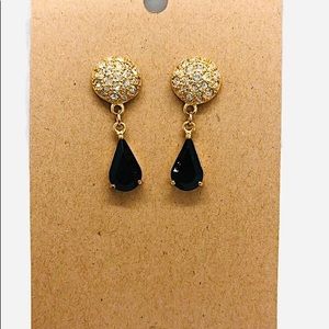 Vintage Roman Teardrop & Rhinestone Earrings